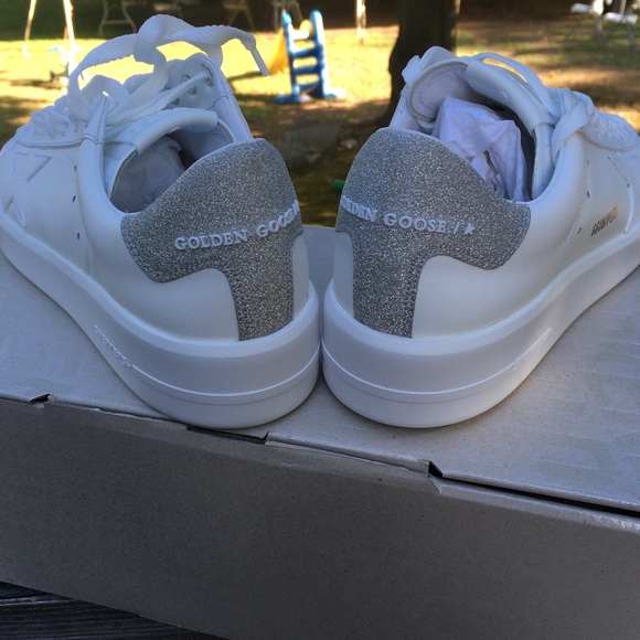 Golden Goose Pure Star White/Glitter Heel 38 NIB - Picture 3 of 6